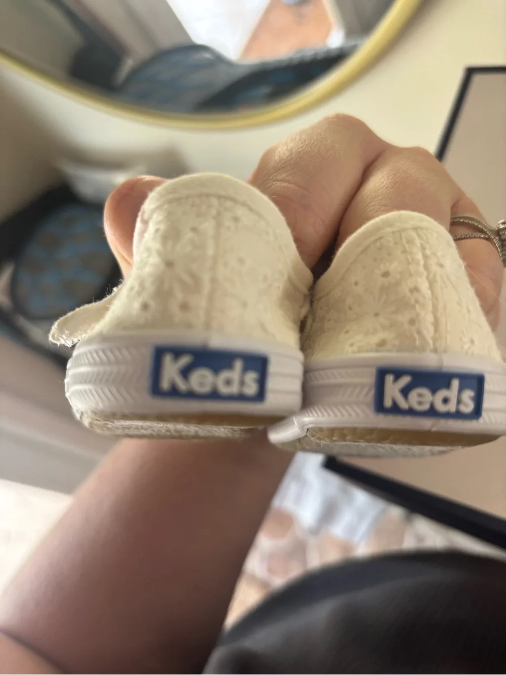 Infant eyelet Keds, barely worn